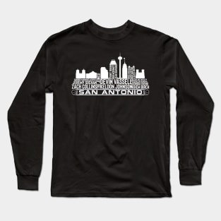 San Antonio Basketball Team 23 Player Roster, San Antonio City Skyline Long Sleeve T-Shirt